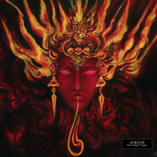 AUROCH - Auroch (Red / Orange / Magenta Tri-color Merge w/ Neon Yellow Splatter vinyl)
