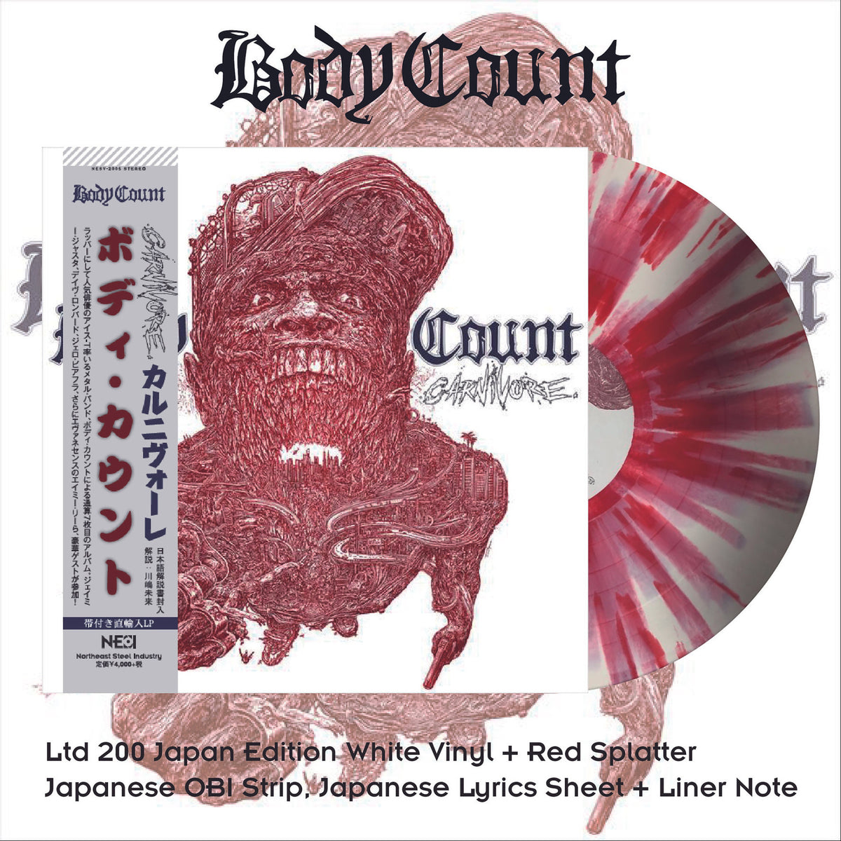 BODY COUNT - Carnivore (White / Red Splatter VInyl)
