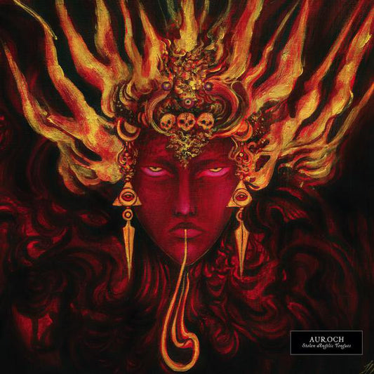 AUROCH - Auroch (Red / Orange / Magenta Tri-color Merge w/ Neon Yellow Splatter vinyl)