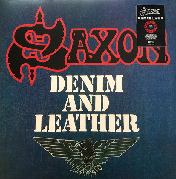SAXON - Denim And Leather (Red With Black Splatter Vinyl)