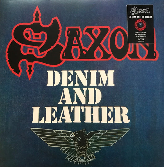 SAXON - Denim And Leather (Red With Black Splatter Vinyl)