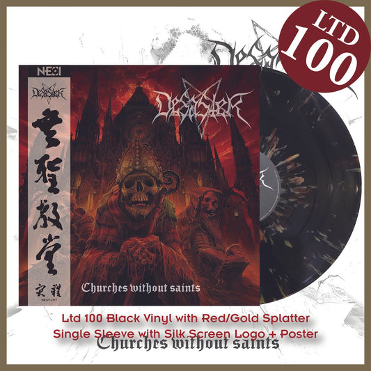 DESASTER - Churches Without Saints (Black Vinyl+Red/Gold Splatter)