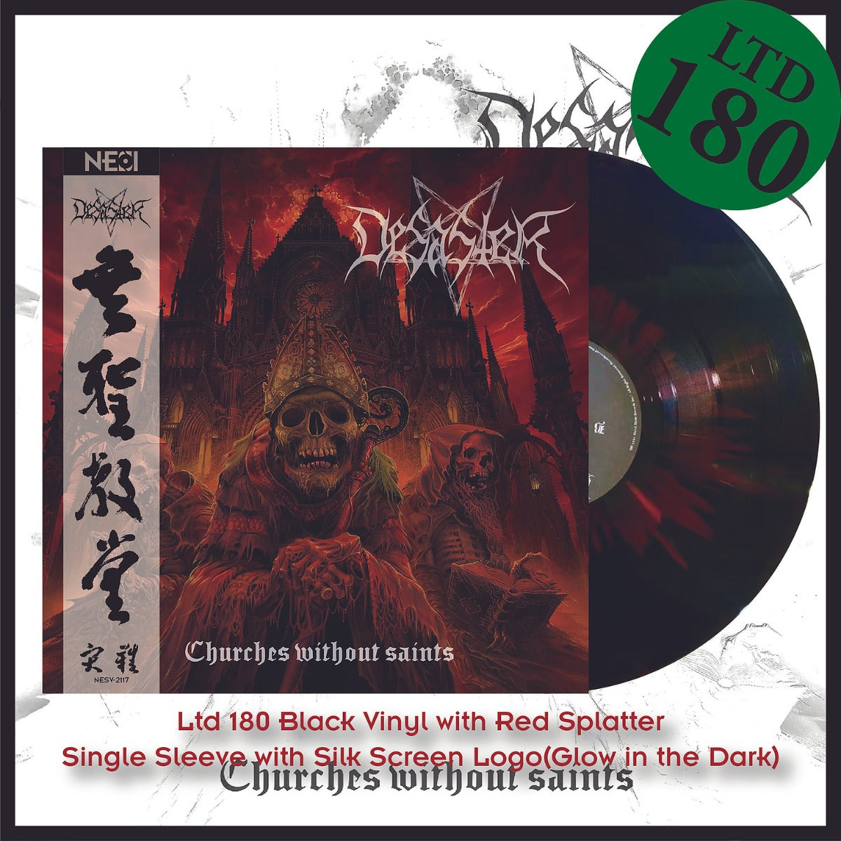 DESASTER - Churches Without Saints (Black Vinyl+Red Splatter)